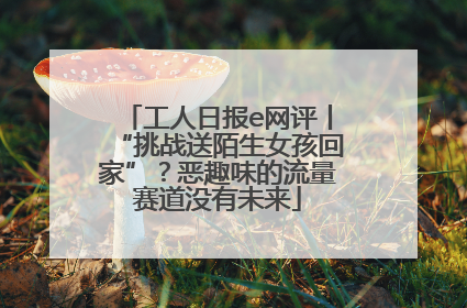 工人日报e网评丨“挑战送陌生女孩回家”？恶趣味的流量赛道没有未来